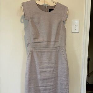 J. Crew Taupe Linen Suiting Dress